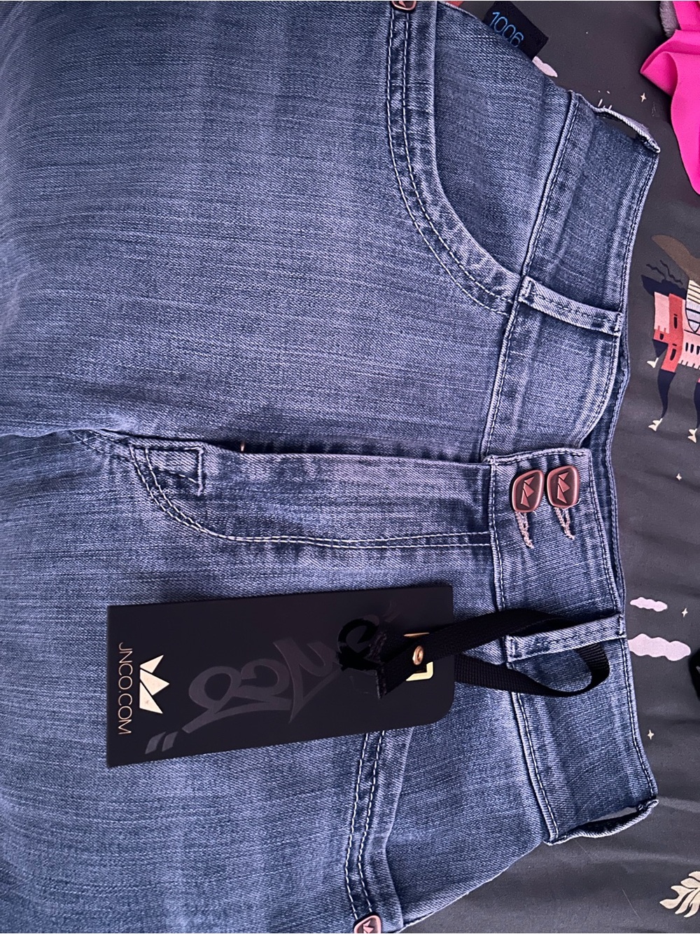 JNCO Women's Light Blue Wide Leg Jeans